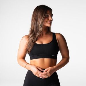 NVGTN: Black Harmony Ribbed Seamless Bra